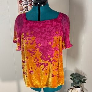 Maeve Pink and Orange Floral Blouse
